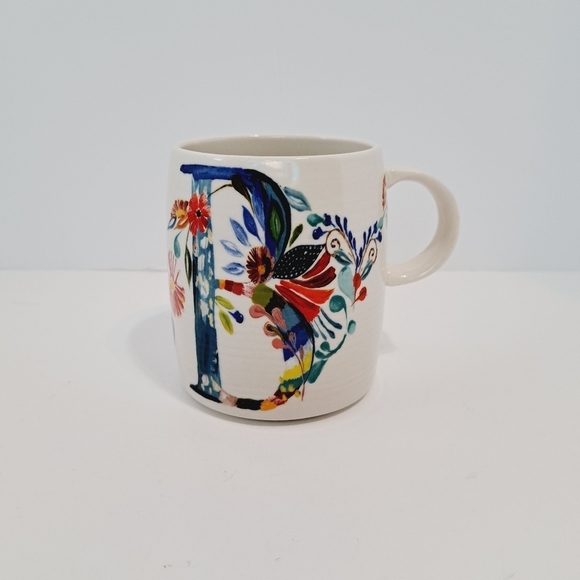 Anthropologie Starla M.Halfman Floral Monogram‎ Letter B Mug - Picture 1 of 5